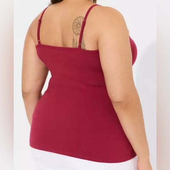 #485 - TORRID Foxy Cami Tank Top Sleeveless Fitted Red Plum - Picture 3 of 11